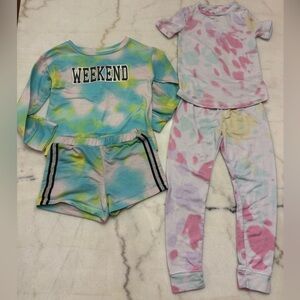 Colorful Tie-Dye Kids Pajama Sets